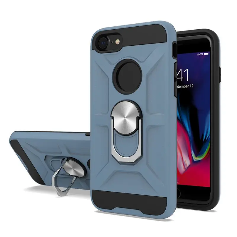 best selling phone case for IPhone 8 8 plus magnetic  ring PC TPU cases case