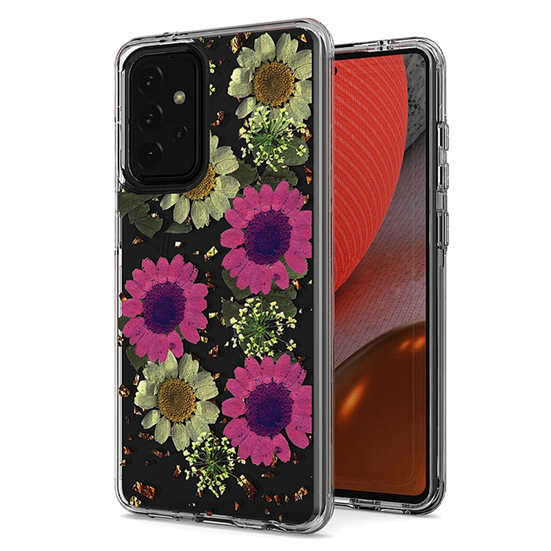 Best quality bulk sale custom clear printed flower phone cover case for Samsung A72