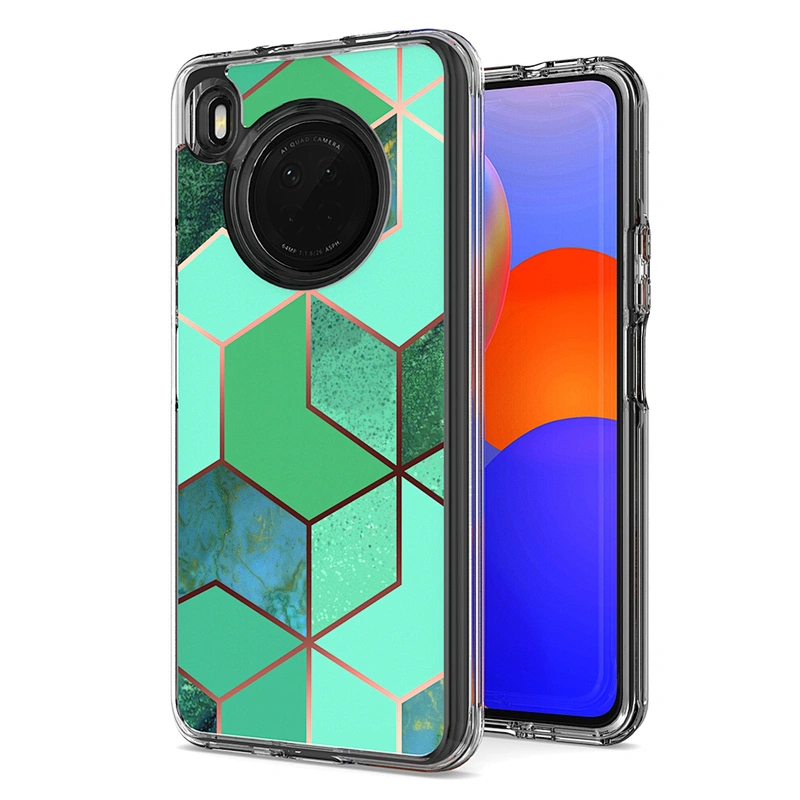 Purple marble durable cover transparent imd phones cases with custom printed for Huawei Y7A Y9A