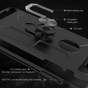 Fashionable matte finish mobile phone case covers with ring holder for iPhone 7 8 Plus 11 Pro Max