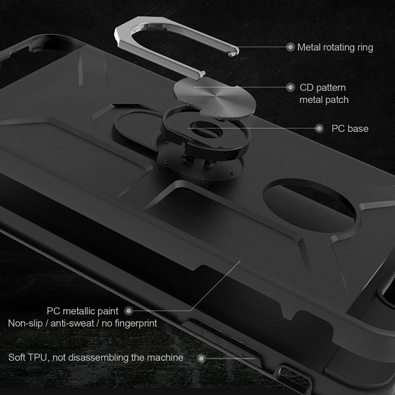 Fashionable matte finish mobile phone case covers with ring holder for iPhone 7 8 Plus 11 Pro Max