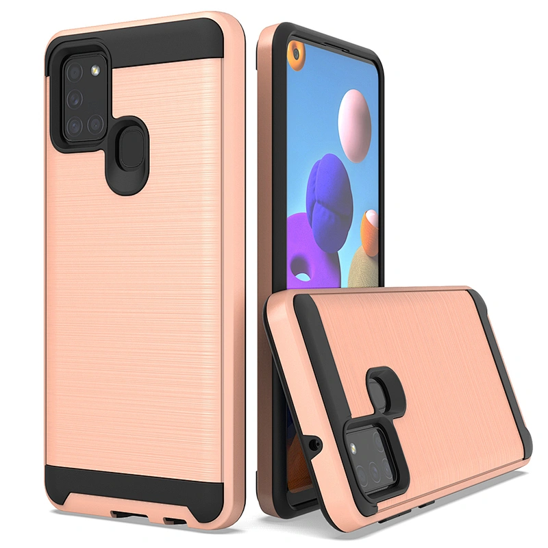 Android Brushed Metal Logo Custom Cell Case Phone Covers For Samsung A31 A71 A21S Note 20 Plus