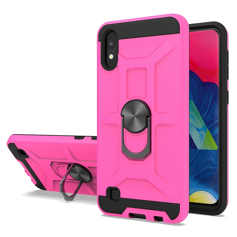 TPU PC 2 in 1 combo back cover phone case with metal ring for Samsung A10 A20 A30 A40 A50 A60 A70 A80 A90