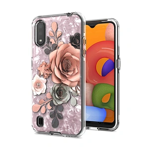 Android custom printed phone case protective high clear glitter case phone cover for Samsung A01 A015F