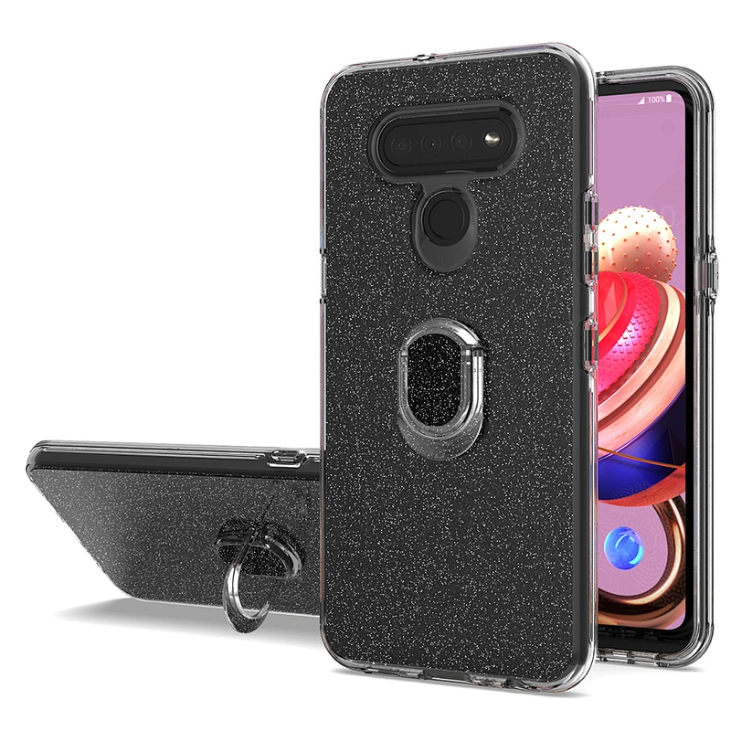 Glitter Bling Flash Paper Ring Holder Cell Case Phone Cover For Huawei P40 Lite Y6P Y7P Y5P 2020
