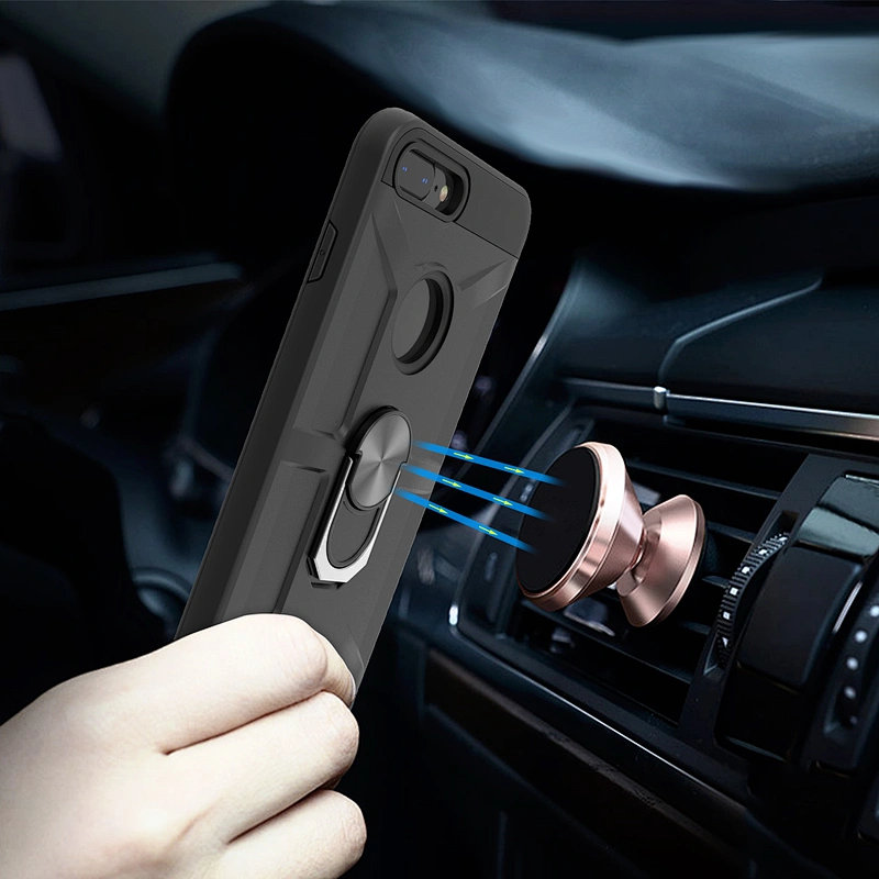 Fashionable matte finish mobile phone case covers with ring holder for iPhone 7 8 Plus 11 Pro Max