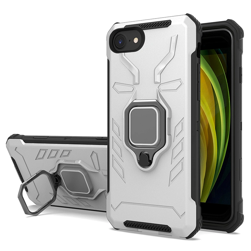 Exclusive iron design phone cases with upgraded metal ring with ring for iPhone 7 8 SE