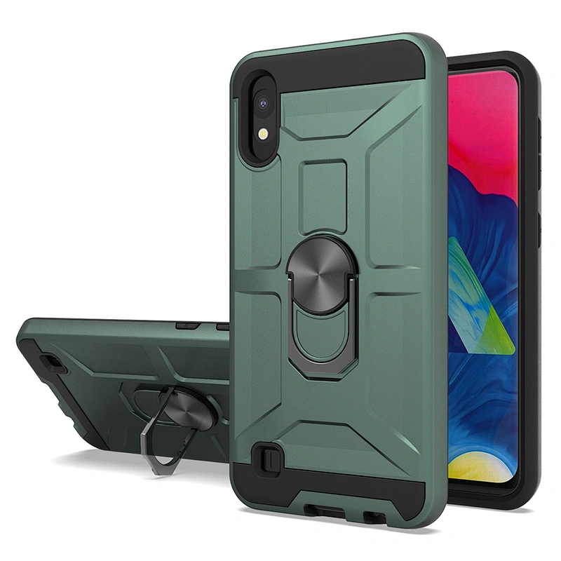 Soft tpu hard pc matte finish back cover phone case with ring for Samsung M10 A10 A11 A21 A31 A21S
