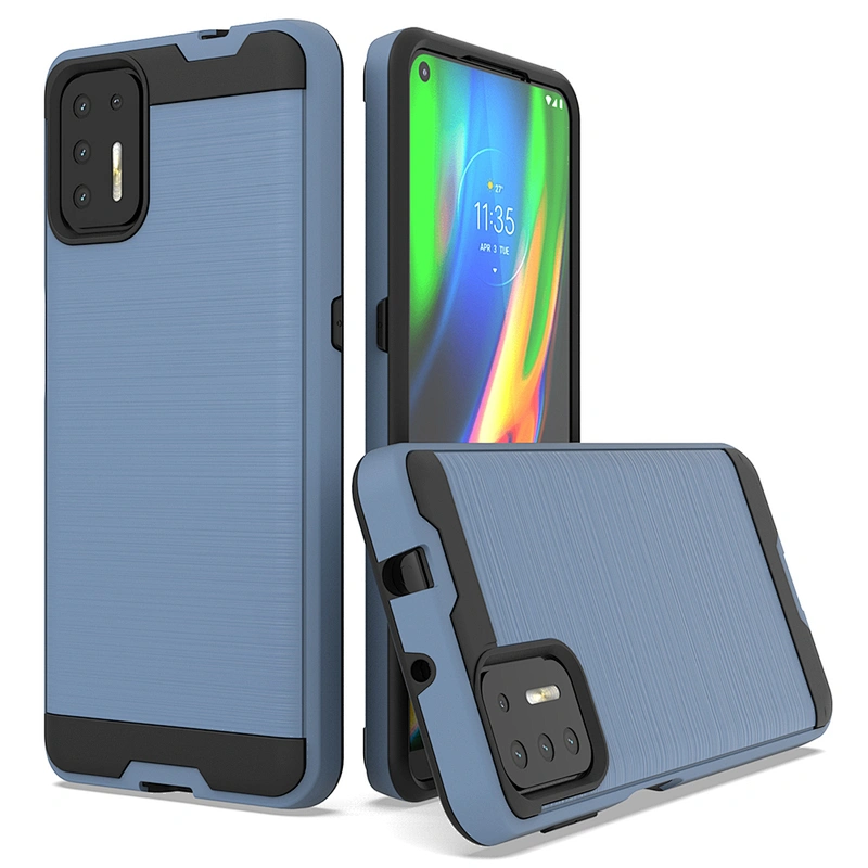 Wholesale Cell Phone Case Brushed Metal Lines Case Cover For Motorola G9 Plus Play E7 One Fusion