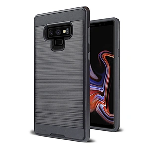 Soft TPU Hard PC Brushed Metal Case Combo Cellphone Cover with Dual Protection for Samsung Note 8