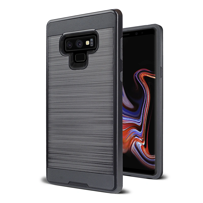 Soft TPU Hard PC Brushed Metal Case Combo Cellphone Cover with Dual Protection for Samsung Note 8