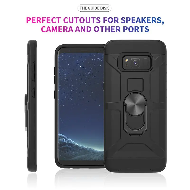 new design phone case with ring holder anti scratch phone cover for Samsung S8