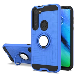 Anti-fall pc tpu combo phone case with 360 ring kickstand for Motorola Moto G Stylus