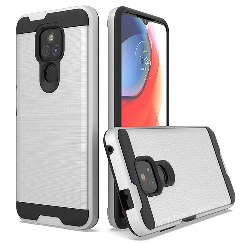 Wholesales Back Covers Brushed Metal TPU PC Phone Case For Motorola G Play 2021 Power Stylus G10 G30