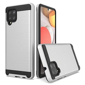 Protective accessories carbon fiber brushed metal cell phone case for Samsung A42