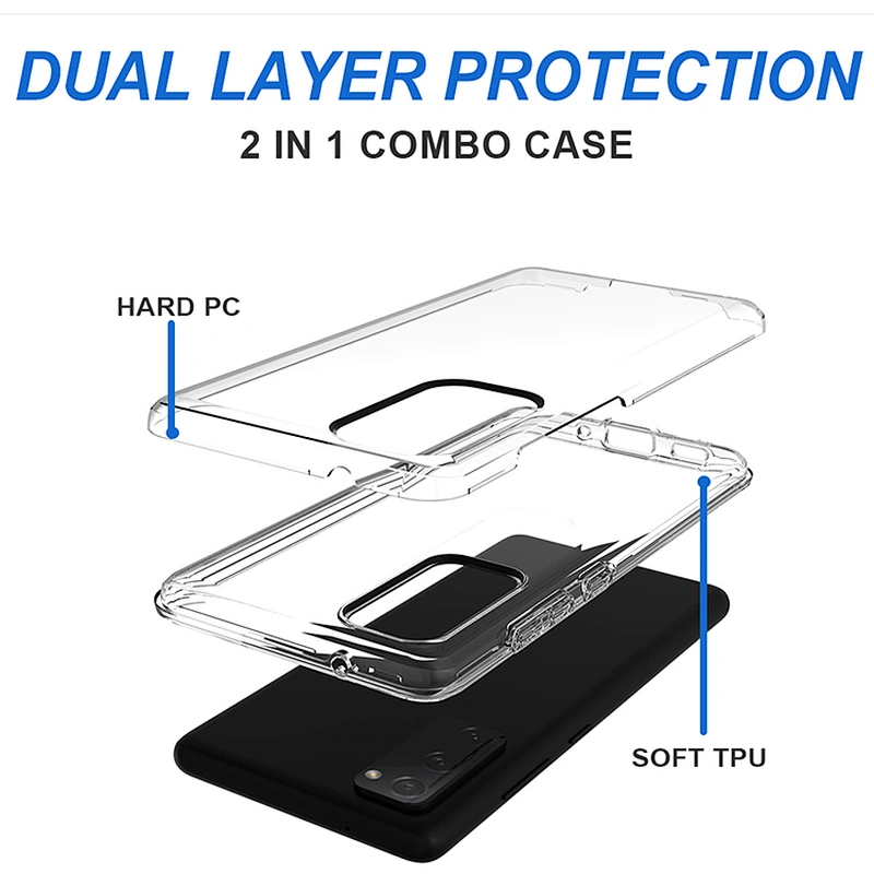 Anti shock crystal clear transparent pc tpu phone case cover for Motorola E7 power 2021