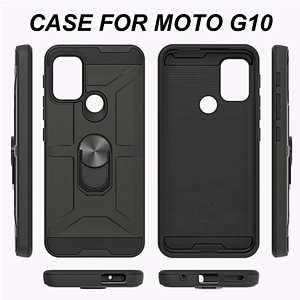 Multi functional metal ring kickstand cell phone case with logo for Motorola G 5G G10 G30