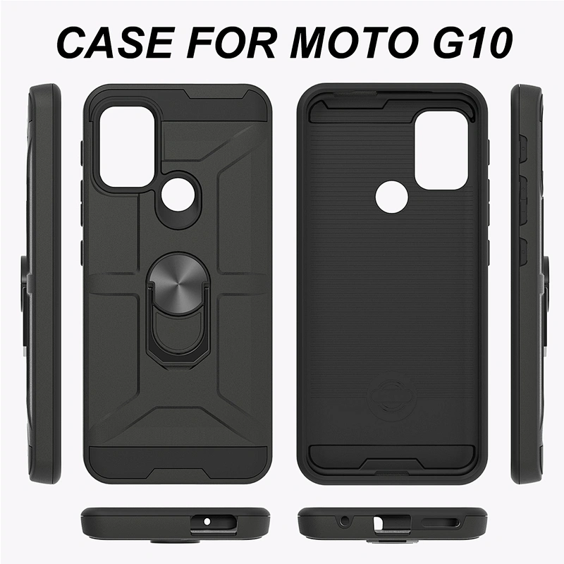 Multi functional metal ring kickstand cell phone case with logo for Motorola G 5G G10 G30