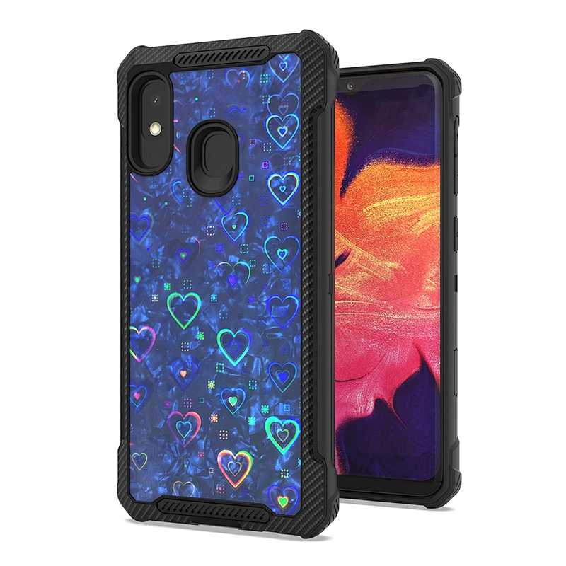 Luxury Sweet Heart Glitter Shell Paper Decorative Mobile Phone Case for Samsung A10E A20E