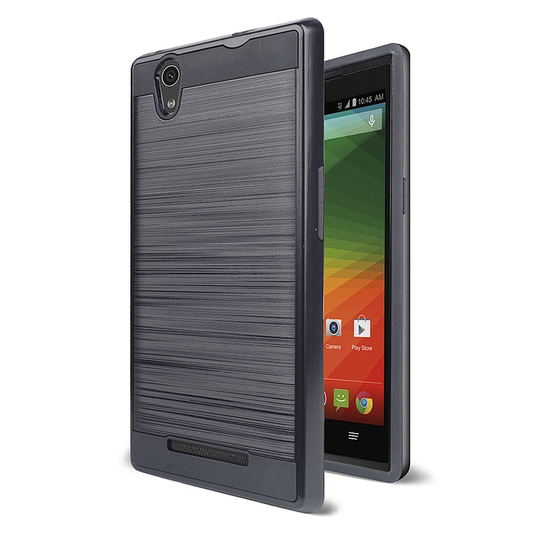 2 in 1 Soft TPU Brush Metal no slip cell phone case For ZTE blade A602 V9 vita Z970 A530