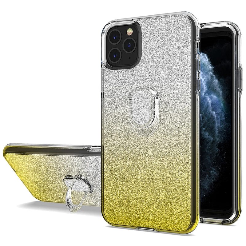 Custom new design Transparent TPU gradint PC glitter phone case for IPhone 12 mini pro max