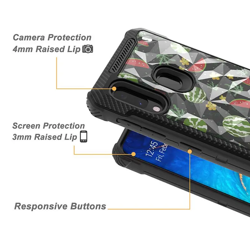 Mobile Back Cover TPU PC OEM Diamond Phone Case For Samsung A20E Note 10 Pro A20 A30 A50