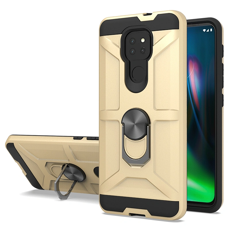 Anti-shock Metal Ring Kickstand Mobile Phones Back Case Covers For Motorola Moto G9 Play