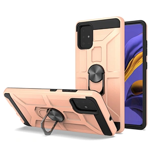360 Degree Rotatable Metal Ring Kickstand Matte Finish Smart Phone Case For Samsung A51