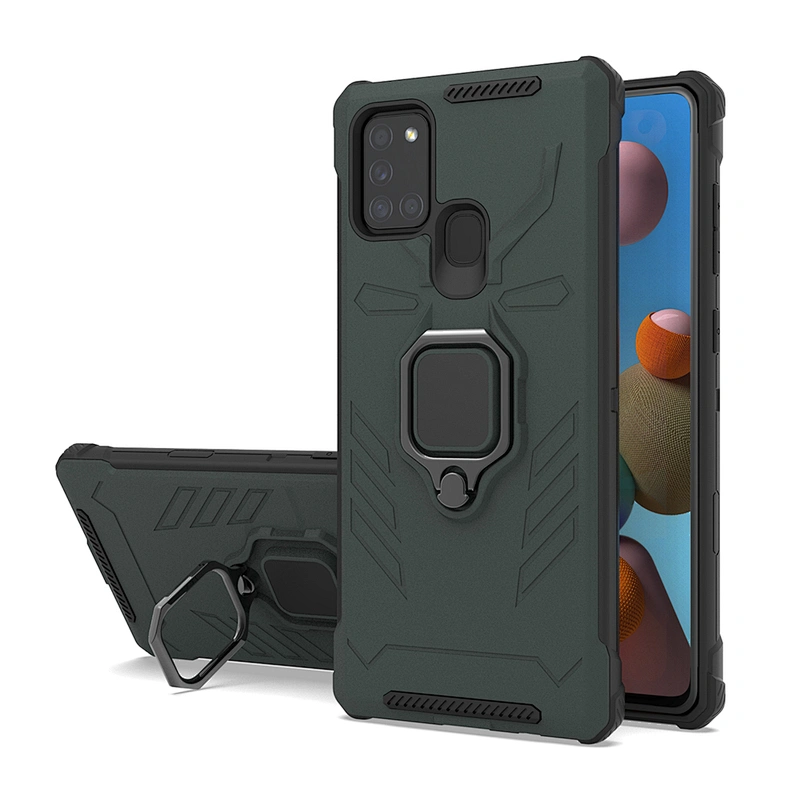 Amazon top selling shock proof cover mobile phone case with ring holder for Samsung A21S