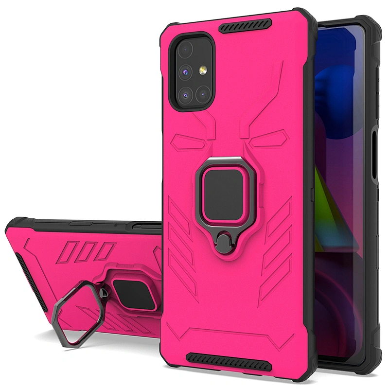 Ring kickstand cover mobile cell phone case with four corner bumpers for Samsung M51