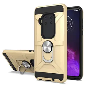 TPU PC Metal kickstand ring hold Scratch Protection phone case For Moto ONE ZOOM