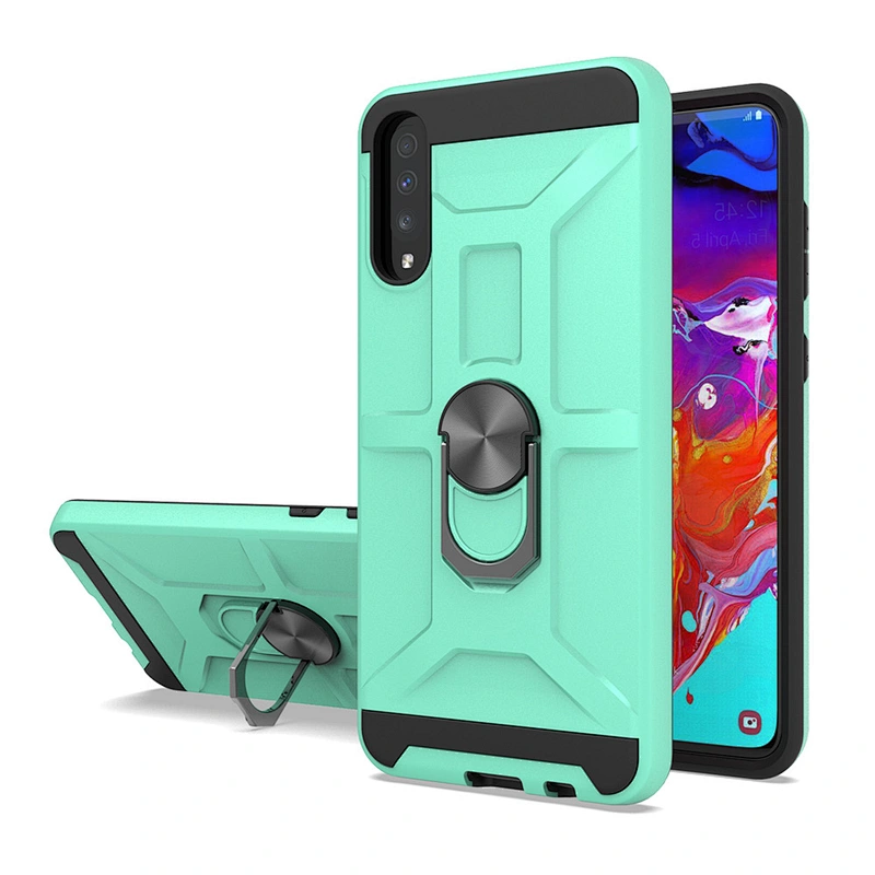 Anti-knock Soft TPU hard PC phone cover with ring holder for Samsung galaxy A70/A70S