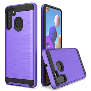 New launching Hybrid 2 in 1 brush metal mobile phone case for Samsung note10 plus A11 A21