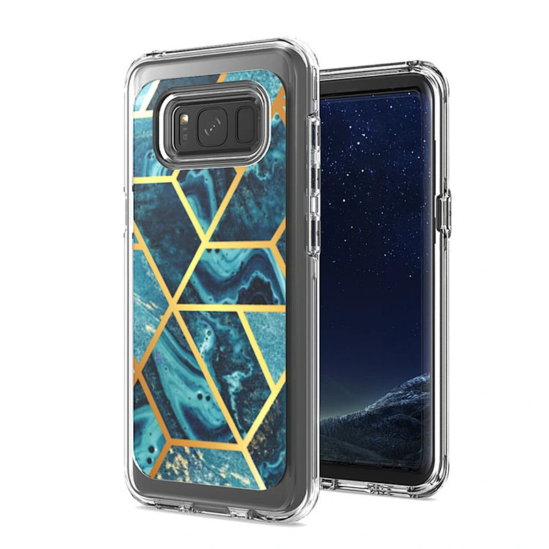 Electroplated IMD Marble soft TPU cell phone case with design for Samsung s8 s9 s10 plus