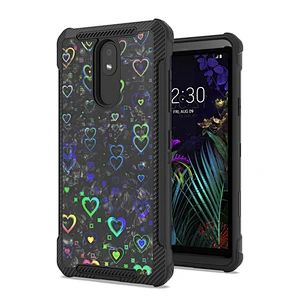 Fashionable Diamond Glitter Sweet Heart Custom Mobile Phone Covers for Motorola Moto E5 Plus Play Go