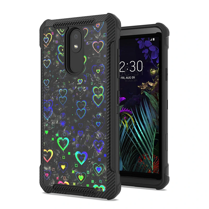 Fashionable Diamond Glitter Sweet Heart Custom Mobile Phone Covers for Motorola Moto E5 Plus Play Go