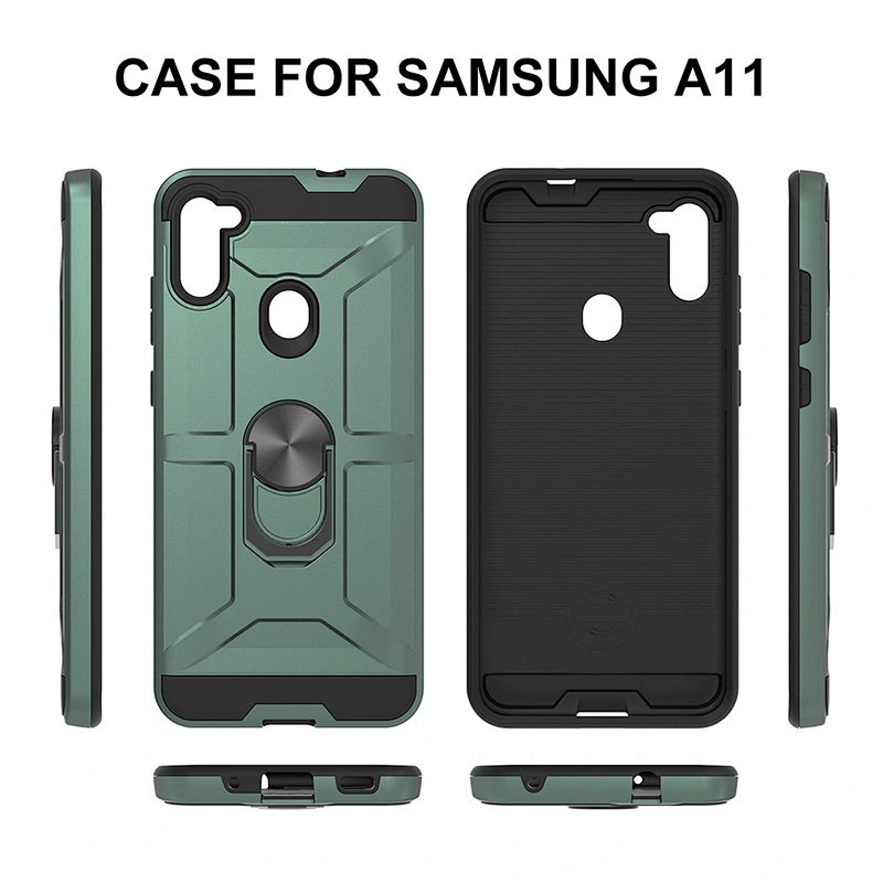 Hard PC Soft TPU Cell Phone Case Accessories with Ring for Samsung A11 A21 A31 A51 A71