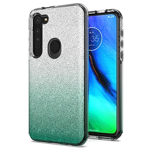 Transparent Gradient Glittery Flash Paper mobile phone cases For Motorola Moto G8 E7 G8 Power lite E6S