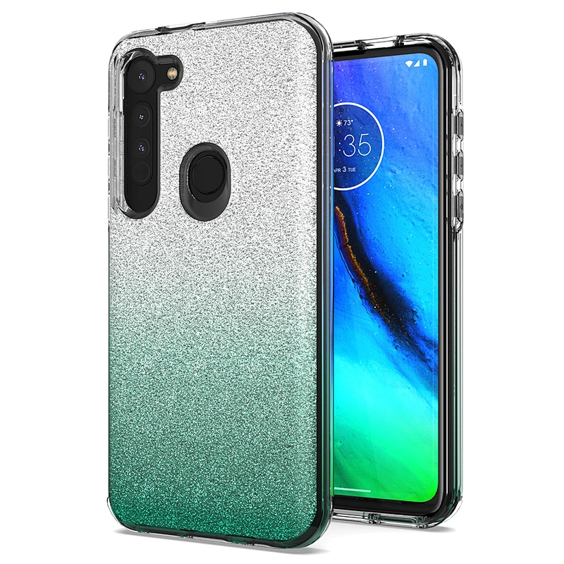 Transparent Gradient Glittery Flash Paper mobile phone cases For Motorola Moto G8 E7 G8 Power lite E6S