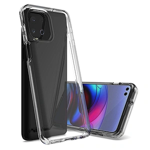 Good quality clear phone case transparent back covers with box packaging for Motorola Edge S