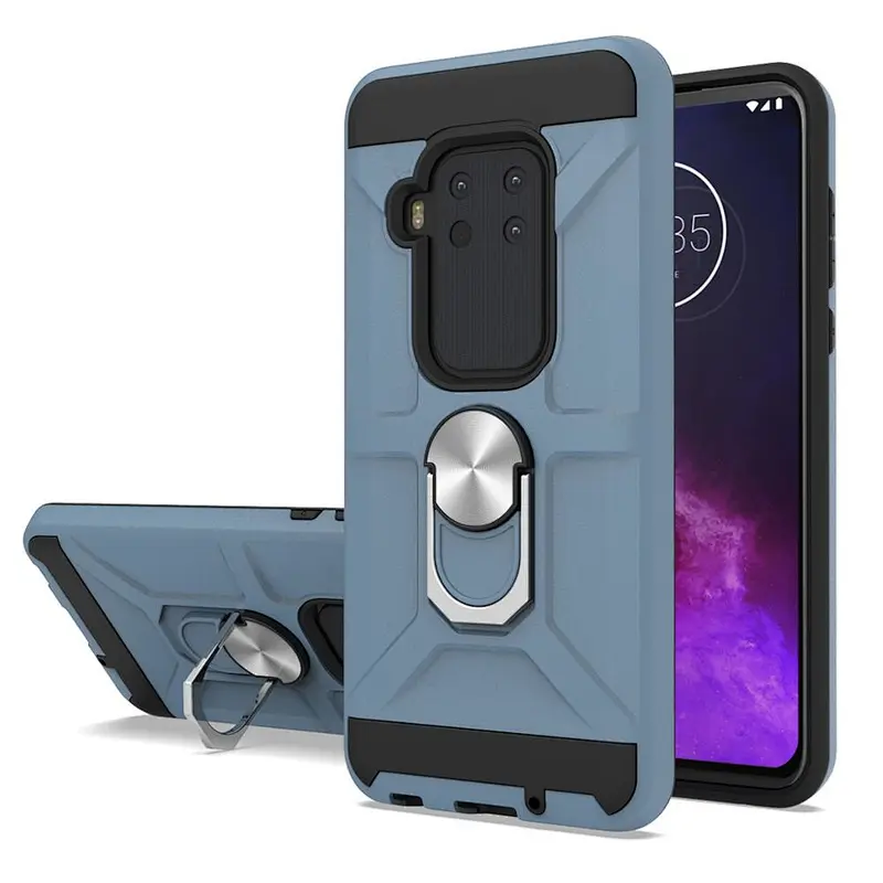 TPU PC Metal kickstand ring hold Scratch Protection phone case For Moto ONE ZOOM