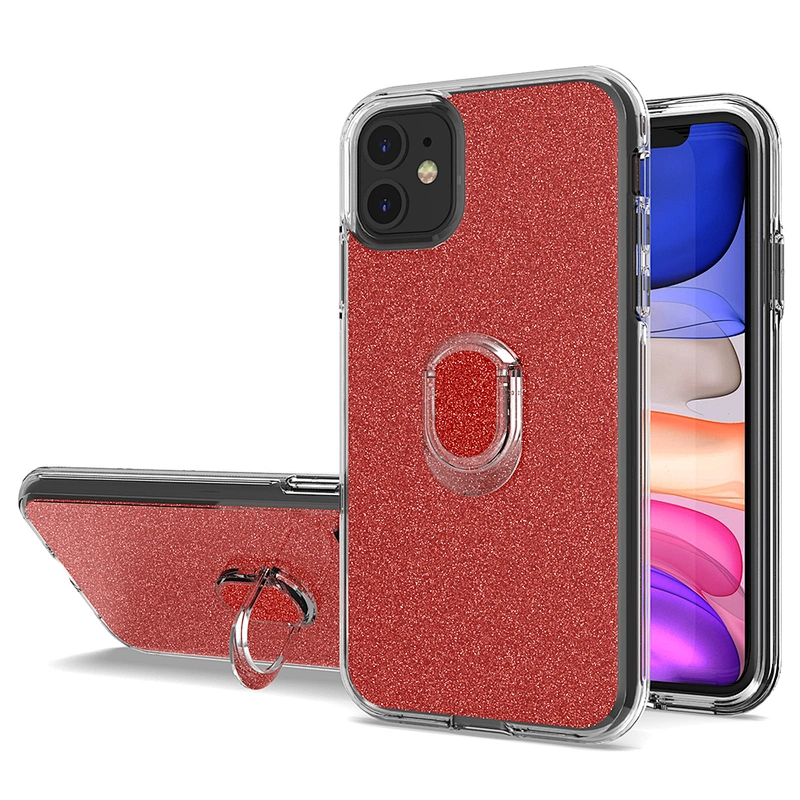 2020 best selling glitter mobile phone case with crystal ring holder for Apple iPhone 11 Pro Max