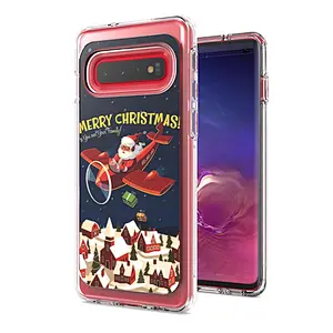 Hot sale! Christmas custom printing cases tpu pc luxury imd mobile phone covers for Samsung S10