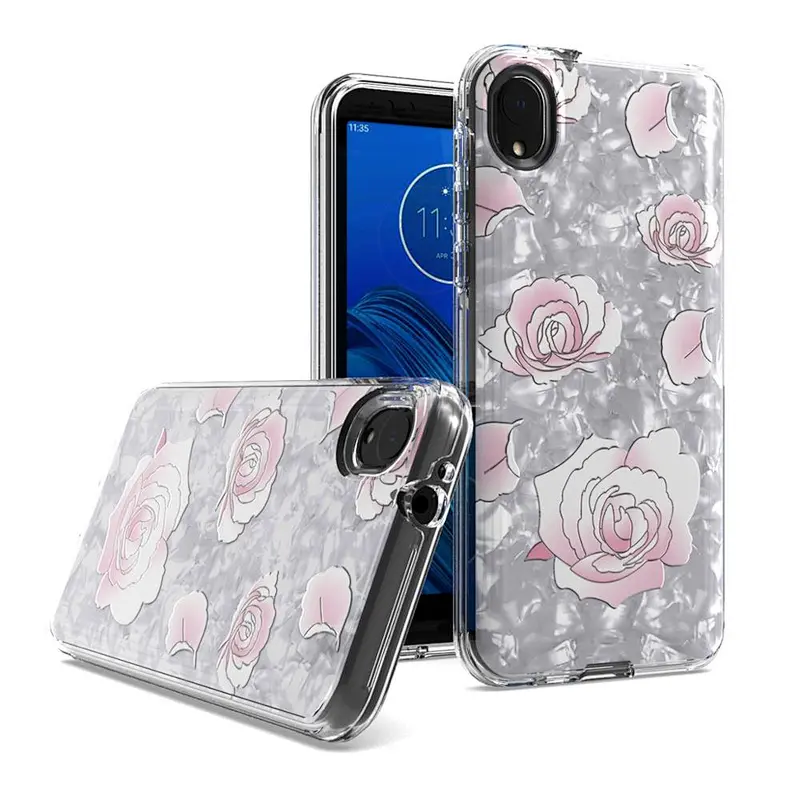 hot selling flower printing phone case for Motorola E6 shell paper phone cover