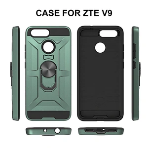 New arrivals for ZTE mobile phone accessories shockproof back housing cases with ring holder for ZTE V9