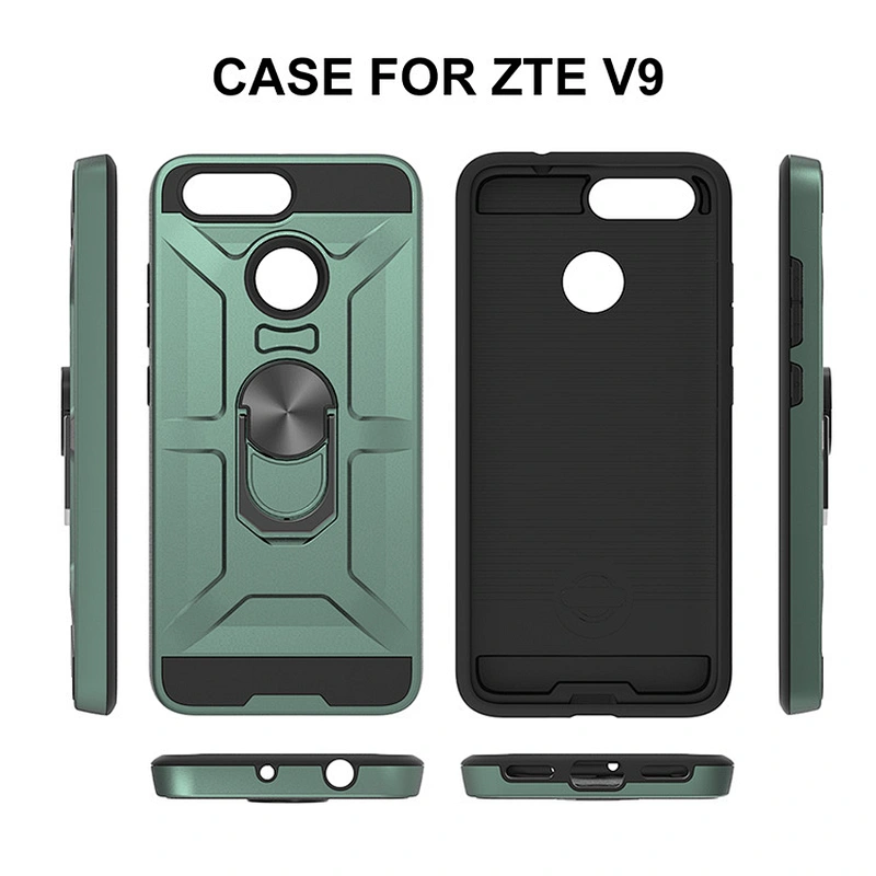 New arrivals for ZTE mobile phone accessories shockproof back housing cases with ring holder for ZTE V9
