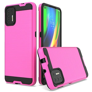 Wholesale Cell Phone Case Brushed Metal Lines Case Cover For Motorola G9 Plus Play E7 One Fusion