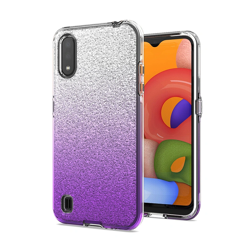 High clear luxury glitter phone case back covers with gradient pc for Samsung A01 A11 A51 A71