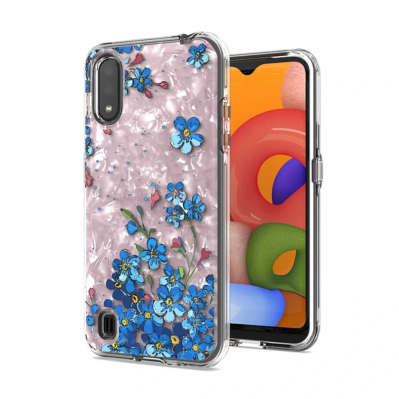 Android custom printed phone case protective high clear glitter case phone cover for Samsung A01 A015F