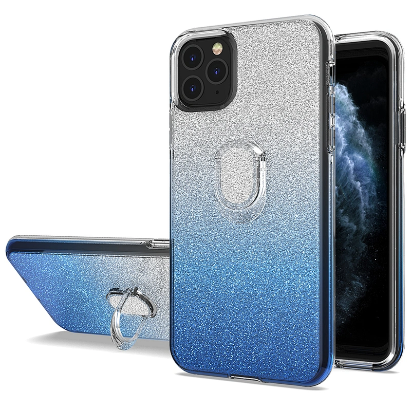 Custom new design Transparent TPU gradint PC glitter phone case for IPhone 12 mini pro max